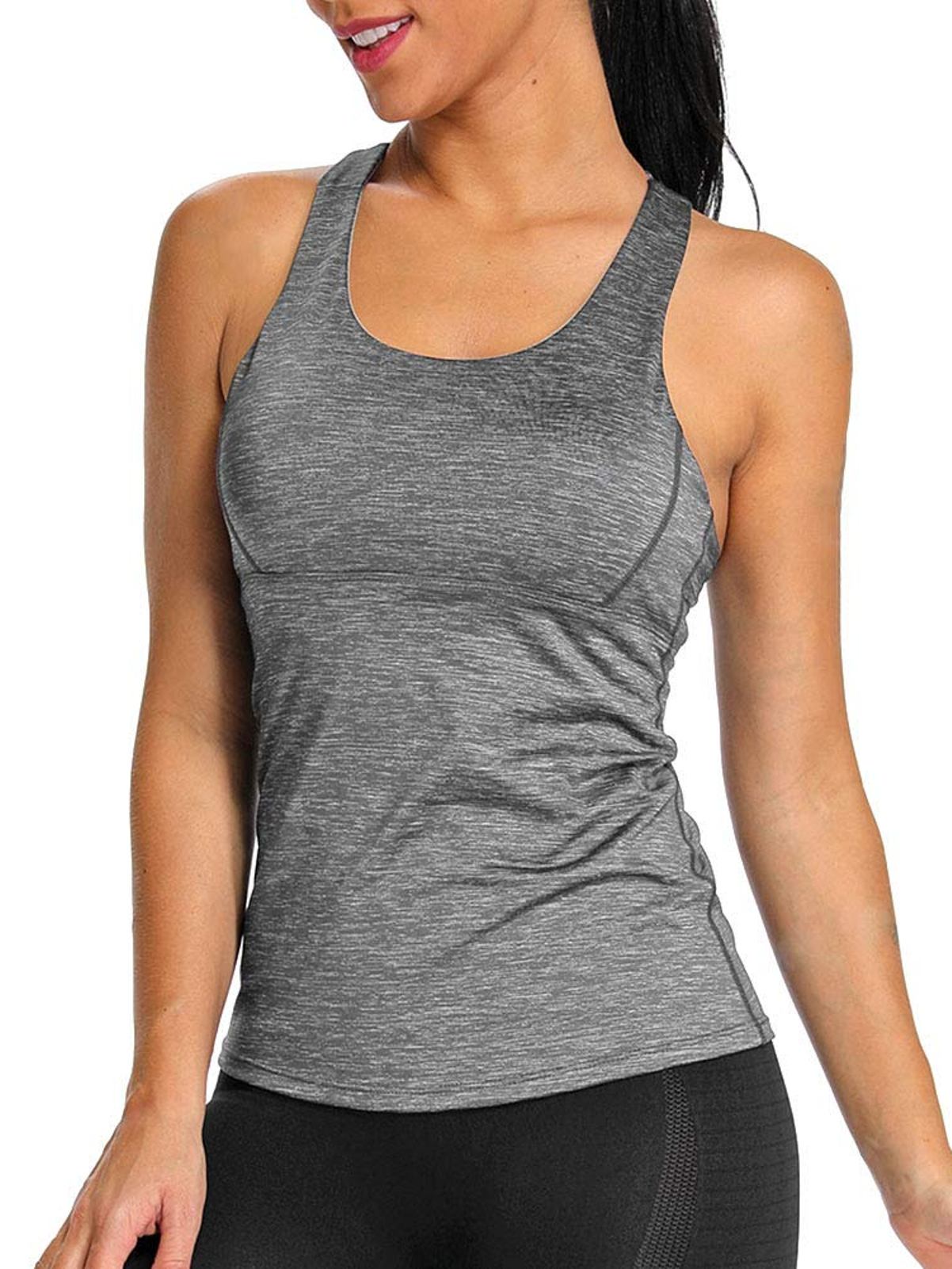 yoga tops with built in bra